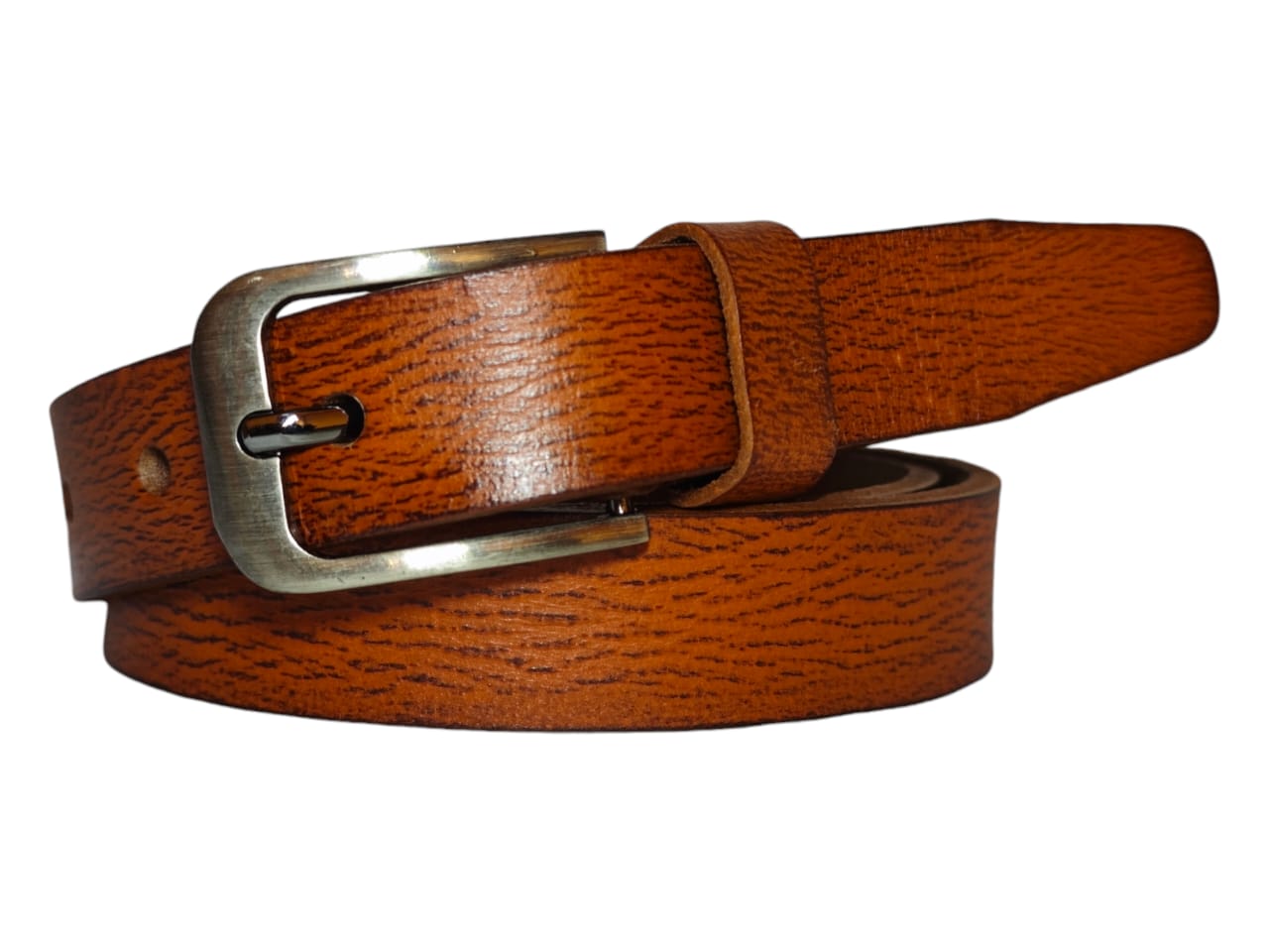 Ladies leather belt slim profile view 2