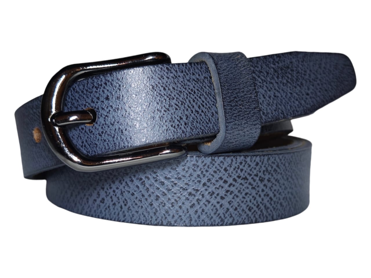 Ladies leather belt slim profile view 5
