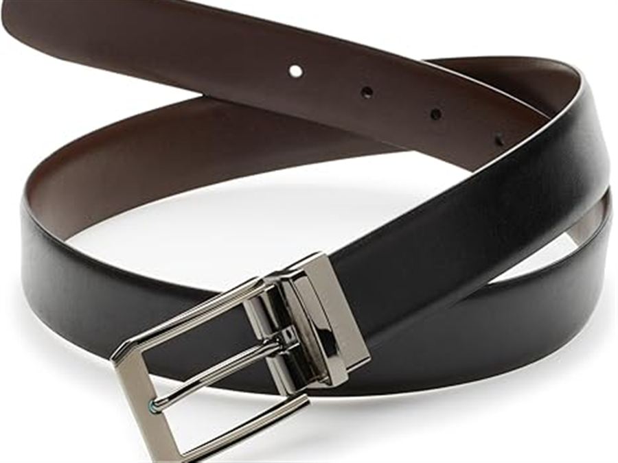 Reversible Leather Belt - two-tone twist buckle