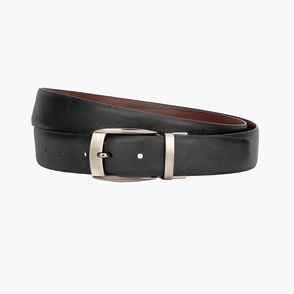 Reversible leather belt dual-tone view 1
